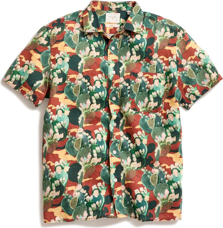 Billy Reid Cactus Treme Short Sleeve Linen Button-Up Shirt