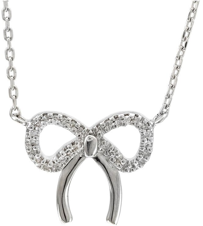 Disney Treasures Mickey Mouse Aquamarine & Diamond Necklace Sterling Silver  17