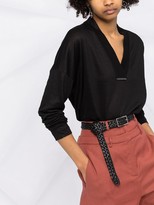 Thumbnail for your product : Brunello Cucinelli fine-knit V-neck top