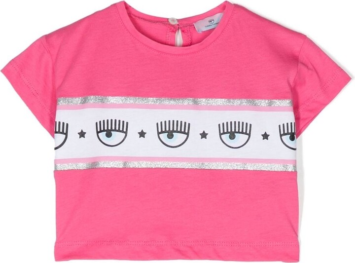 Chiara Ferragni Kids logo-stripe T-shirt - ShopStyle Girls' Tees