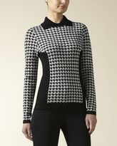 Thumbnail for your product : Jaeger Houndstooth Collared Sweater