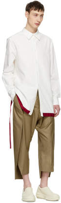 D.gnak By Kang.d Beige Front Panel Side Vent Trousers