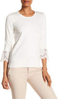 Thumbnail for your product : Catherine Malandrino Crocheted Trim Elbow Sleeve Sweater