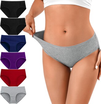OLIKEME Cotton Underwear for Women Low Rise No Show Breathable Sexy Hipster  Panties for Ladies Briefs 6 Pack - ShopStyle Knickers
