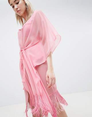 Pieces Beach Kaftan With Fringing