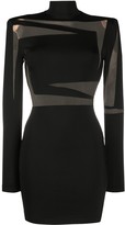 Thumbnail for your product : Balmain Sheer-Panel Fitted Mini-Dress