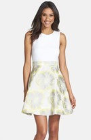 Thumbnail for your product : Aidan Mattox Mixed Media Fit & Flare Dress