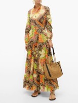Thumbnail for your product : Gucci Floral-print Cotton-muslin Dress - Brown Multi