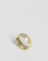 Thumbnail for your product : House Of Harlow Gold Tone White Pave Ring