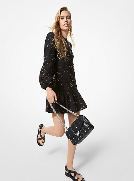 michael kors red and black dress