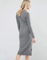 Thumbnail for your product : Mama Licious Mama.licious Mamalicious Striped Jersey Bodycon Dress With High Neck