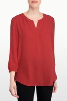Thumbnail for your product : NYDJ Georgette 3/4 Sleeve Blouse With Pleated Back In Petite