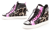 Thumbnail for your product : Giuseppe Zanotti Double Zipper Leopard Sneakers