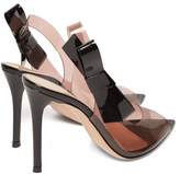 Thumbnail for your product : Gianvito Rossi Bow Trim 105 Pvc Slingback Pumps - Womens - Black Nude
