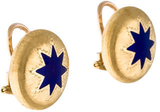 Buccellati 18K Blue Star Enamel Earrings
