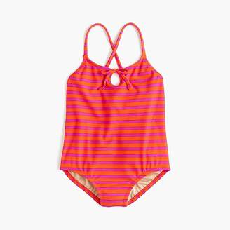 J.Crew Girls' keyhole one-piece swimsuit in sailor stripes