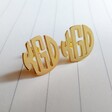 Etsy Circle Three Letter Monogram Earrings, Gold Stud Earrings, Personalized Earrings, Initial Earrings, Monogrammed Gifts
