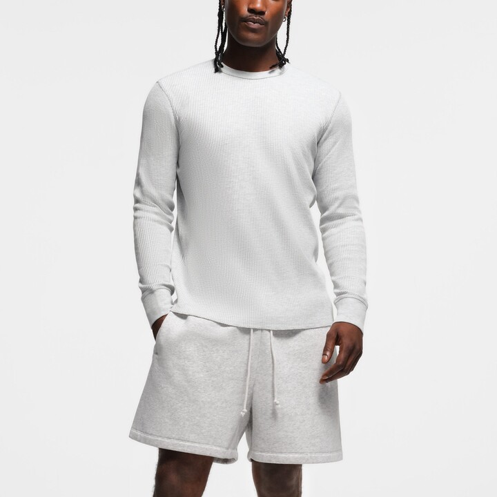 SKIMS Waffle Mens Long Sleeve T-Shirt | Light Heather Grey