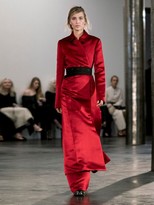 Thumbnail for your product : The Row Strom Washed Duchess-satin Trousers - Red