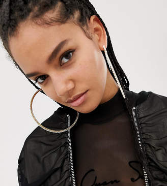 Swarovski ASOS DESIGN x LaQuan Smith oversized hoop earrings with crystals