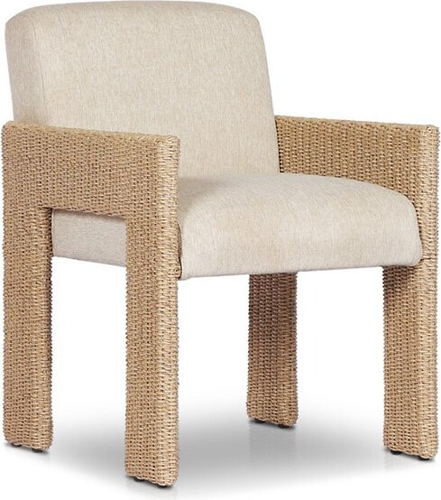 Four Hands Amur Outdoor Dining Armchair in Beige