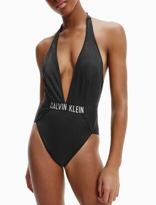 Calvin Klein Intense Power Halter One-Piece Swimsuit - ShopStyle