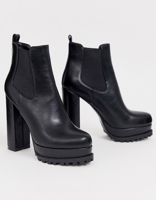 Simmi Shoes Simmi London Aura black chunky platform chelsea boots