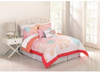 Jessica Simpson King Sherbet Lace Comforter 3-Piece Set - Coral/White