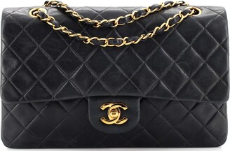 Chanel Lacquered Metal CC Flap Bag Quilted Lambskin Small Black