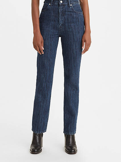 Levi's WellThread 70's High Rise Straight Fit Women's Jeans - Indigo Flower  - ShopStyle