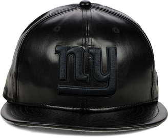 New Era New York Giants Faux-Leather Black on Black 9FIFTY Snapback Cap
