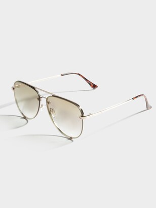 Quay Mini High Key Brown Lenses Sunglasses in Gold