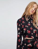 Thumbnail for your product : Miss Selfridge Floral Cut Out Blouse