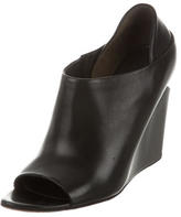 Thumbnail for your product : Alexander Wang Leather Peep-Toe Wedges