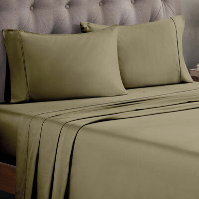 Superior 300 Thread Count Certified Egyptian Cotton Blend Solid Deep Pocket Bed Sheet Set