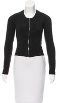 Thumbnail for your product : Theory Wool Leather-Trimmed Cardigan