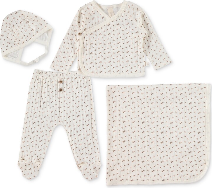 Snug by Chickpea Baby Girls Take Me Home Cotton Bonnet, Top Footed