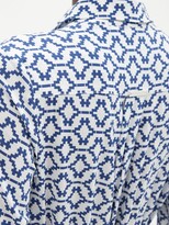 Thumbnail for your product : Heidi Klein Tiered Geometric-print Recycled-fibre Maxi Dress - Blue Print