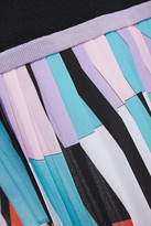 Thumbnail for your product : Emilio Pucci Printed Crepe De Chine-paneled Cotton-blend Dress