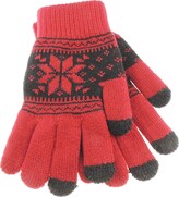 Thumbnail for your product : Glamour Girlz Ladies Soft Knit Warm Winter Touch Screen Fair Isle Snowflakes Gloves One Size (Black Grey)