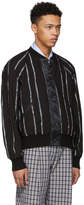 Thumbnail for your product : 3.1 Phillip Lim Black Painted Stripe Bomber Jacket