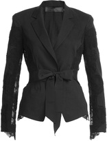 Thumbnail for your product : Donna Karan Linen-Blend Blazer with Lace Insets