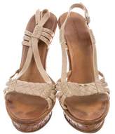 Thumbnail for your product : Bottega Veneta Leather Intrecciato Wedge Sandals