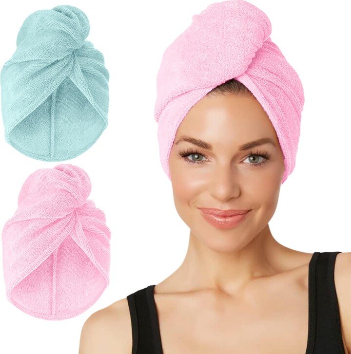 Turbie Twist Deluxe Wet Dry - Microfiber Tt and Shower Cap Multicolor - Light/pastel pink