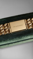 Thumbnail for your product : Burberry Chain-Detail Suede and Velvet Box Clutch