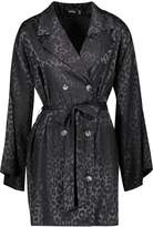 Thumbnail for your product : boohoo Leopard Jacquard Satin Blazer Dress