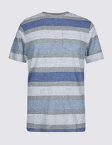 Thumbnail for your product : M&S Collection Pure Cotton Striped Crew Neck T-Shirt