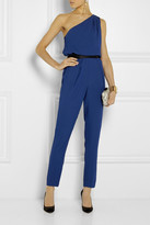 Thumbnail for your product : Halston One-shoulder belted crepe jumpsuit