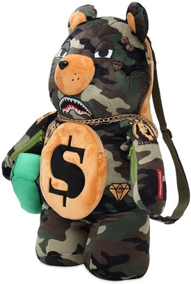 Sprayground Camo Tattooed Money Bear Backpack