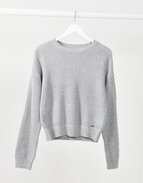 Thumbnail for your product : Hollister honeycomb knitted jumper in grey